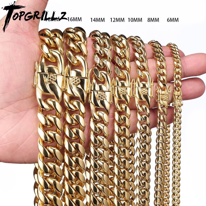 Cuban Link Chain 12Mm - TOPGRILLZ Perhiasan Fashion Tombol Kran Rantai