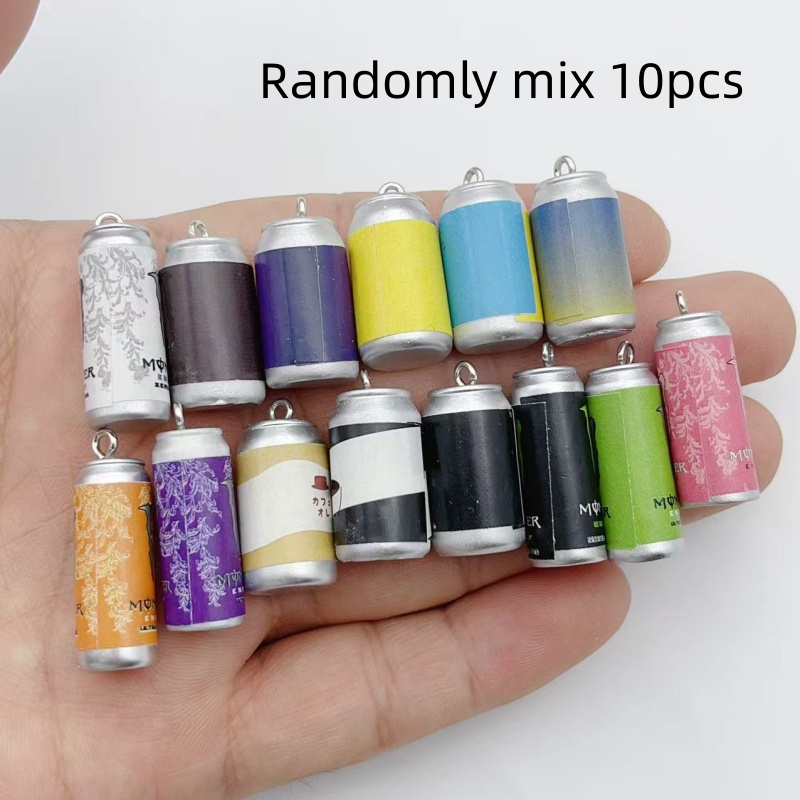 Earrings - 10Pcs Mini Simulasi Kaleng Minuman Resin
