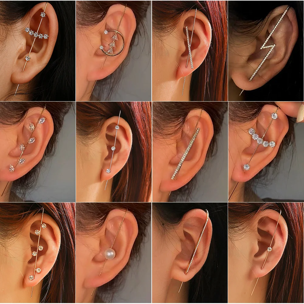 Earrings - Anting-anting wanita model daun miring dengan