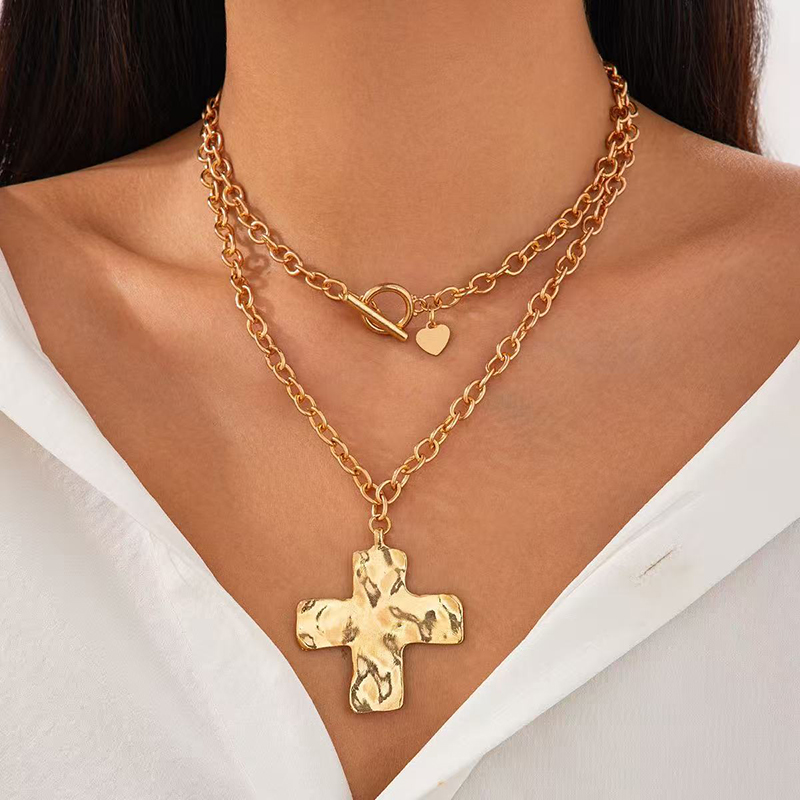 Cross Pendant Necklace Gold - Kalung Salib Lapis Emas Tebal Model