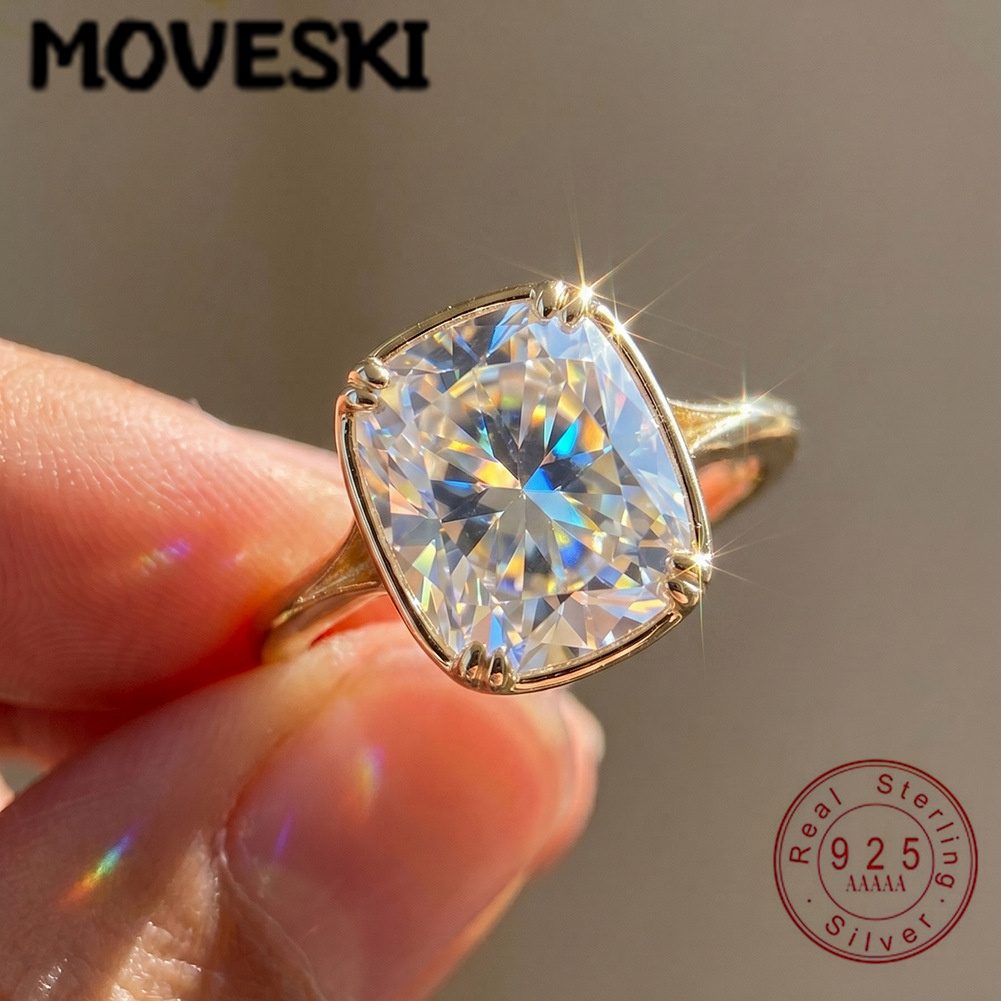 Moissanite Engagement Ring 1 Carat - Cincin Moissanite Perak Sterling S925 1