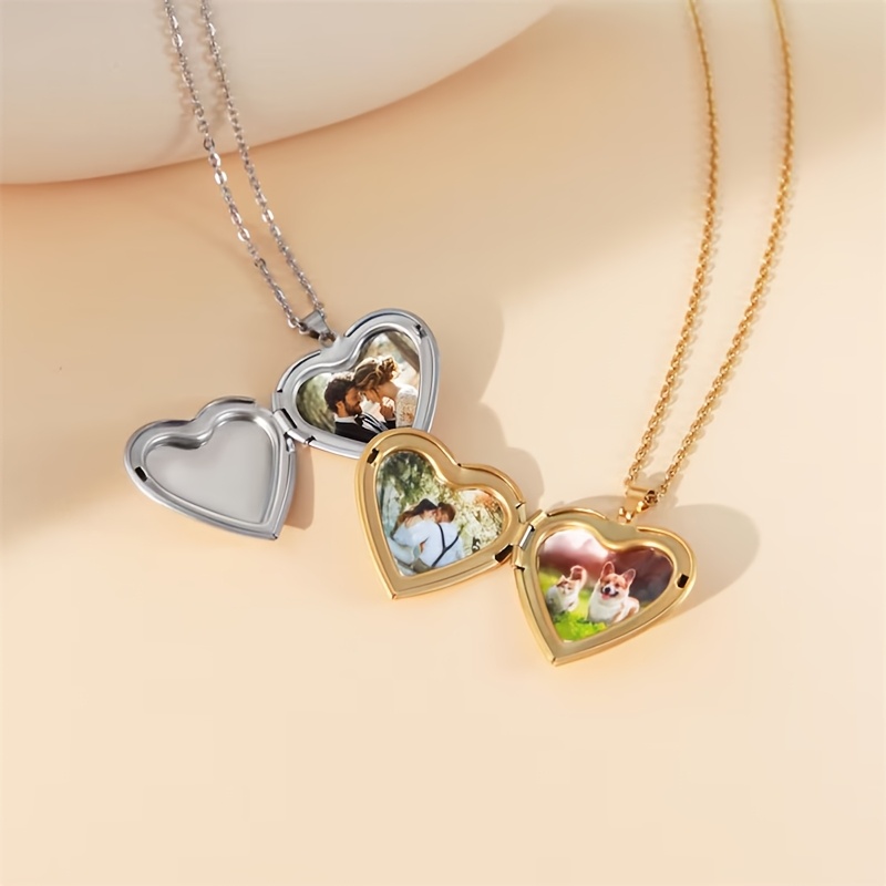 Heart Locket Necklace Photo - Kalung Liontin Hati 1/2 Gambar Pribadi