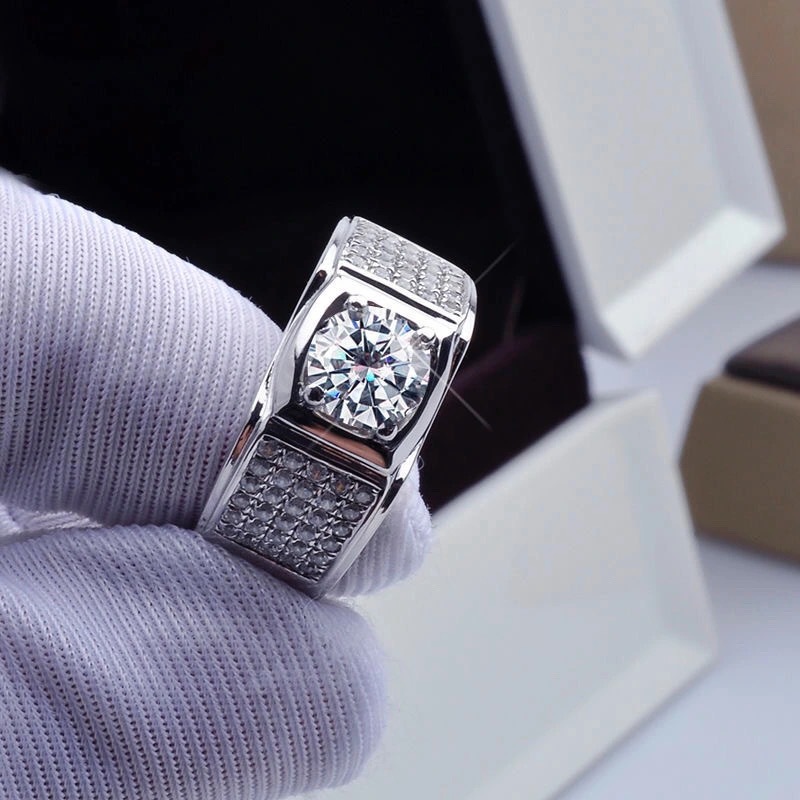 Moissanite Engagement Ring 1 Carat - Baru Empat Cakar Simulasi Moissanite 1