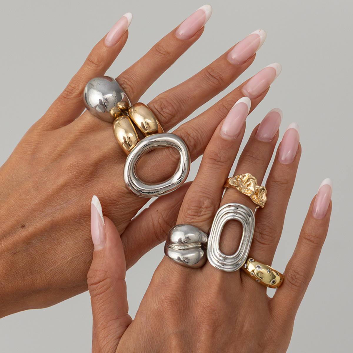Vintage Punk Knuckle Rings Set - 8Pcs/Set Cincin Logam Vintage Punk Warna