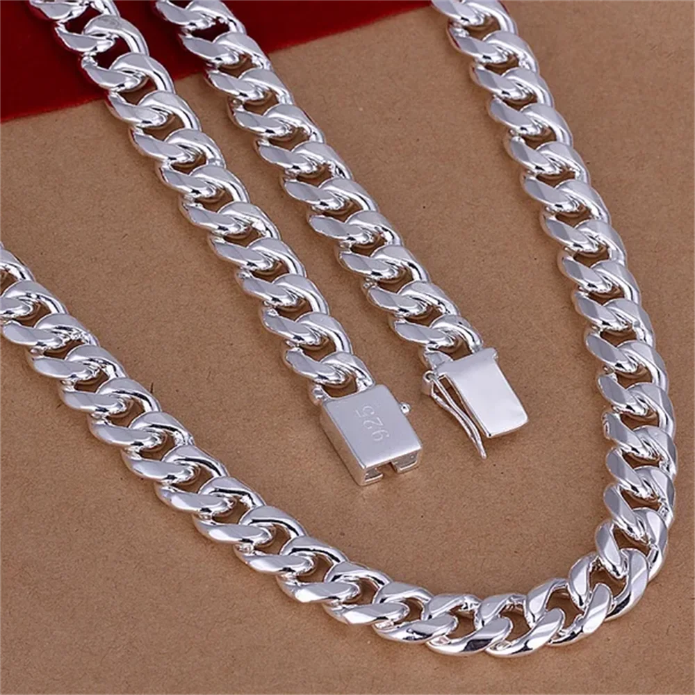 925 Sterling Silver Chain Necklace Men - 20-24 inci 925 perak murni klasik