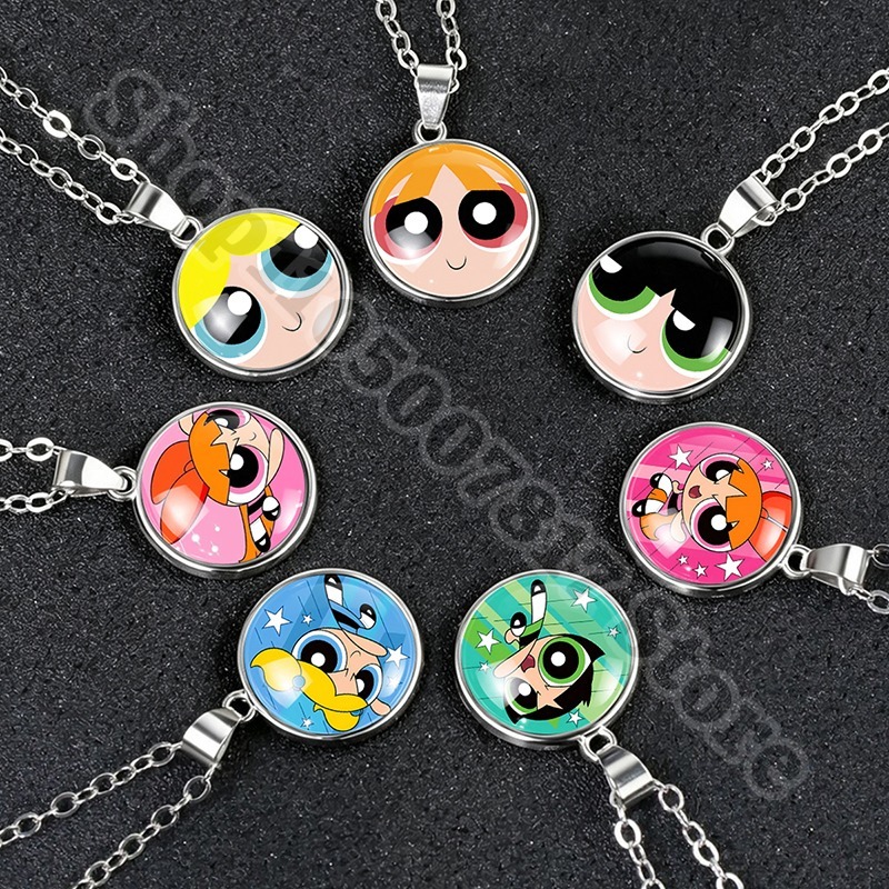Anime Pendant Necklace - Kalung Lucu Powerpuffs Girls Kawaii, Kalung