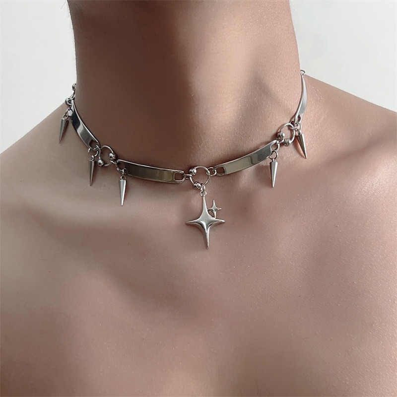 Goth Punk Spike Choker - Kalung Choker Punk Stainless Steel Hiphop