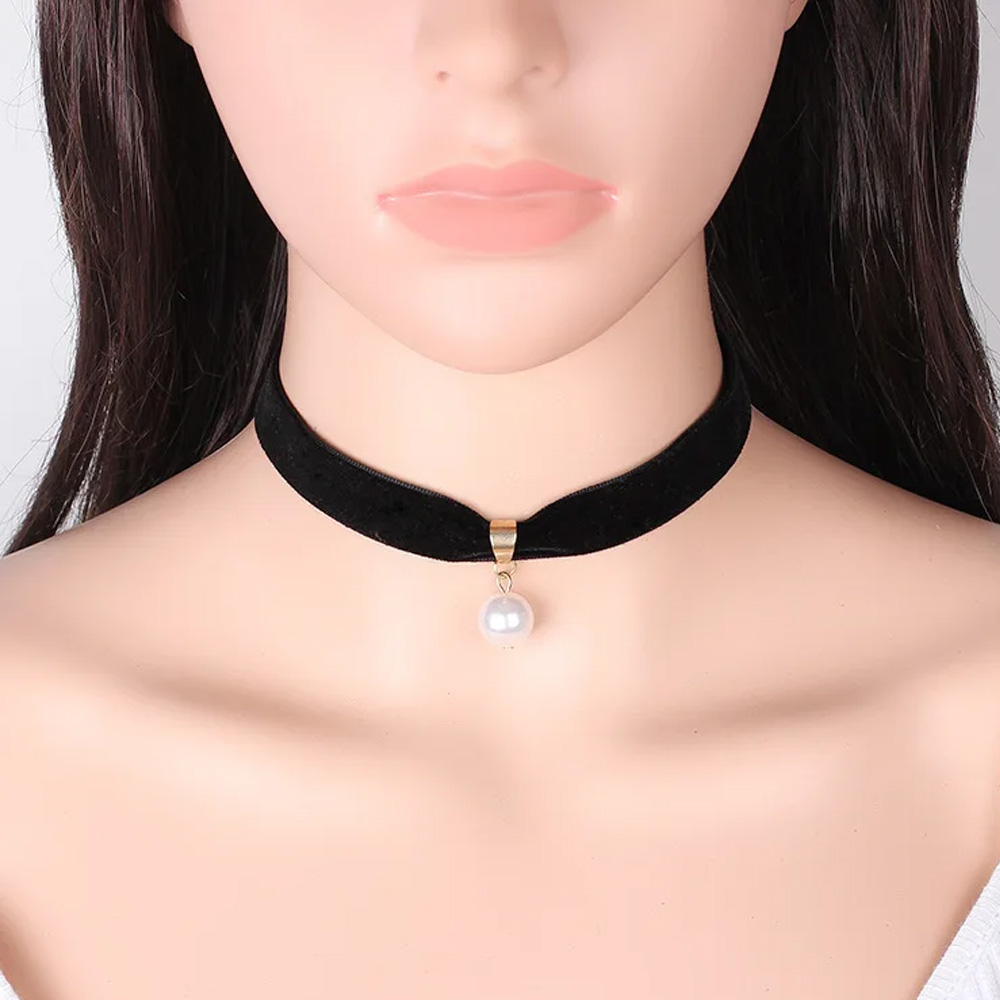 Pearl Choker Necklace Vintage - Kalung Choker Mutiara Vintage Sederhana Pendek