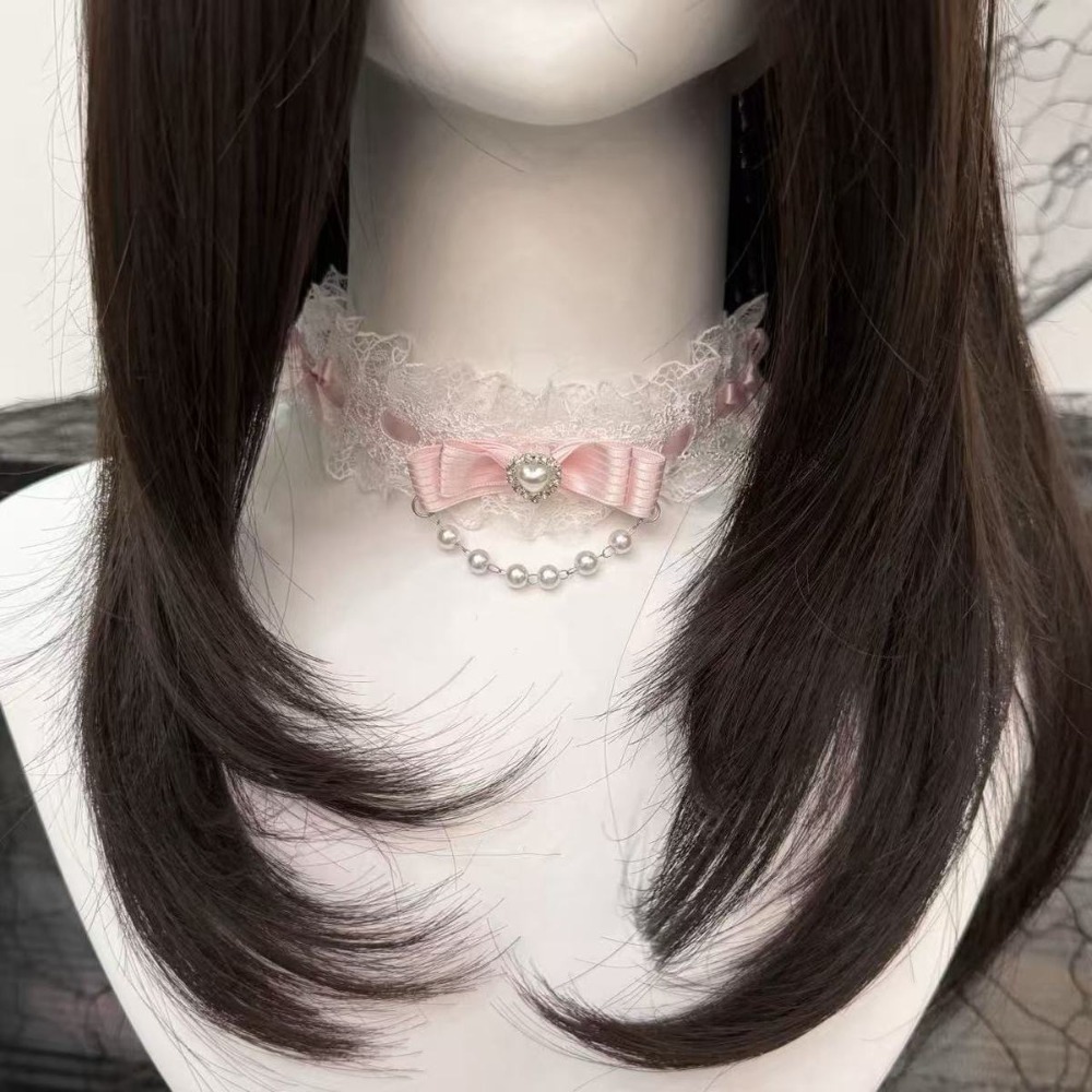 Pearl Choker Necklace Vintage - Kalung Choker Modis Ruffle Pita Renda