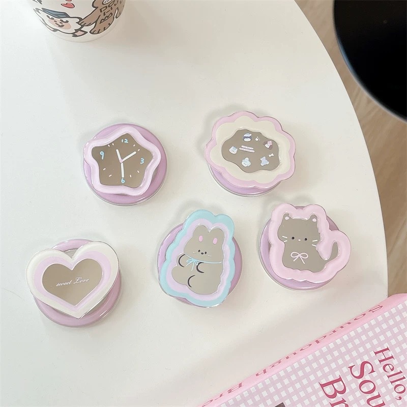 Watch Accessories - Penyangga Ponsel Teleskopik Cermin Kartun Kawaii