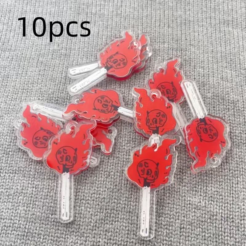 Earrings - 10 buah liontin tengkorak akrilik, aksesoris