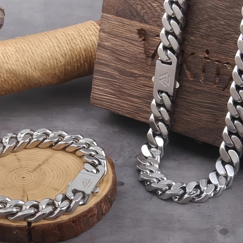 Cuban Link Chain 12Mm - 1 buah setelan rantai Viking Cuba