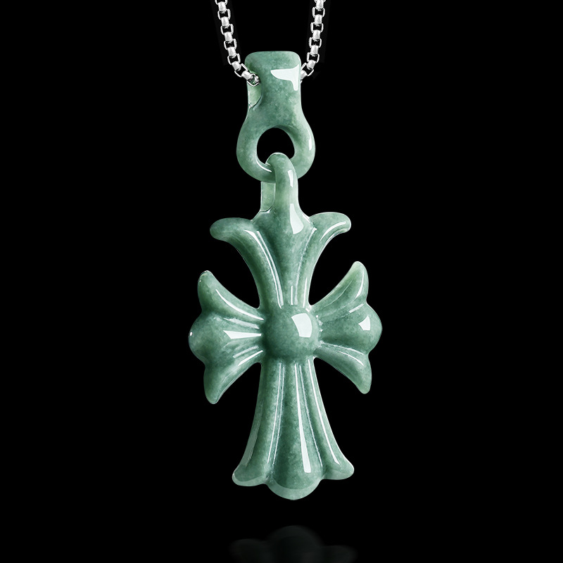 Necklaces - Kalung Liontin Salib Batu Giok Burma