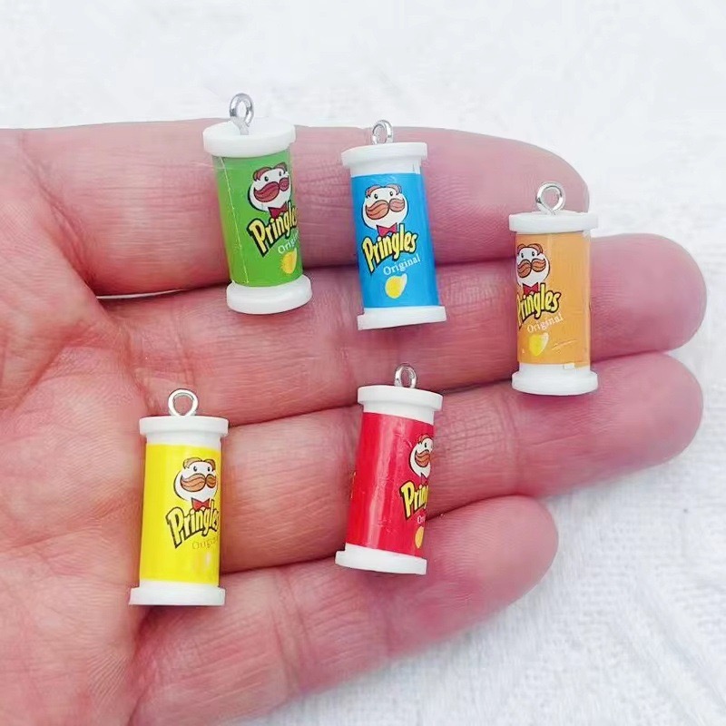 Earrings - 10pcs Simulasi Keranjang Keripik Kentang 3D