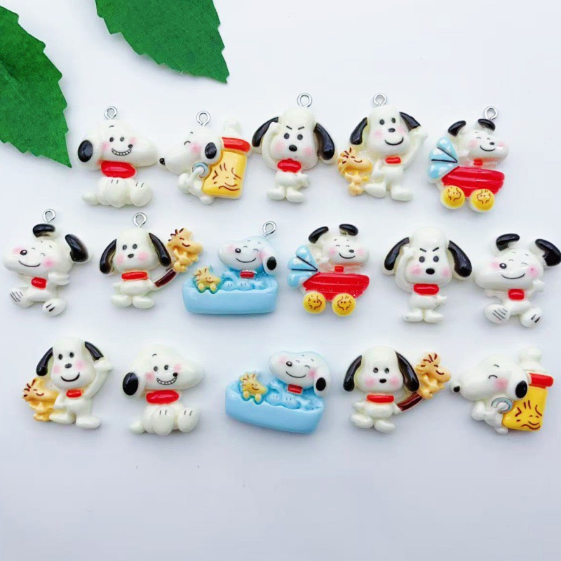 Earrings - 12 buah liontin anjing kartun resin,