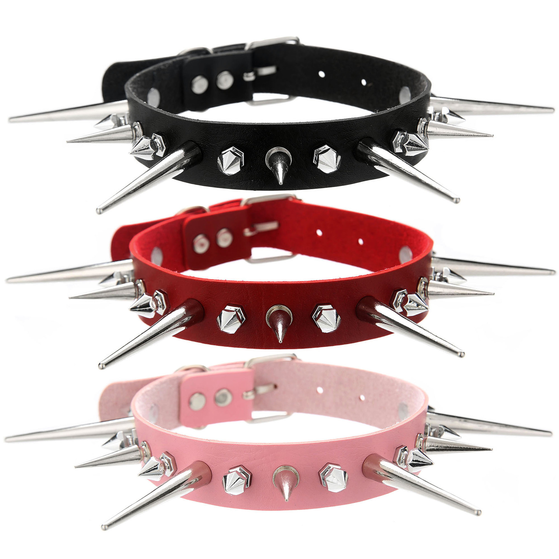 Goth Punk Spike Choker - KMVEXO kalung Choker paku keling panjang,