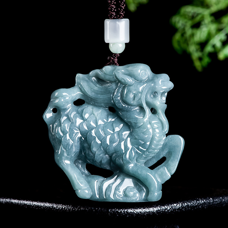Necklaces - Kalung Liontin Kylin Giok Burma, Jimat