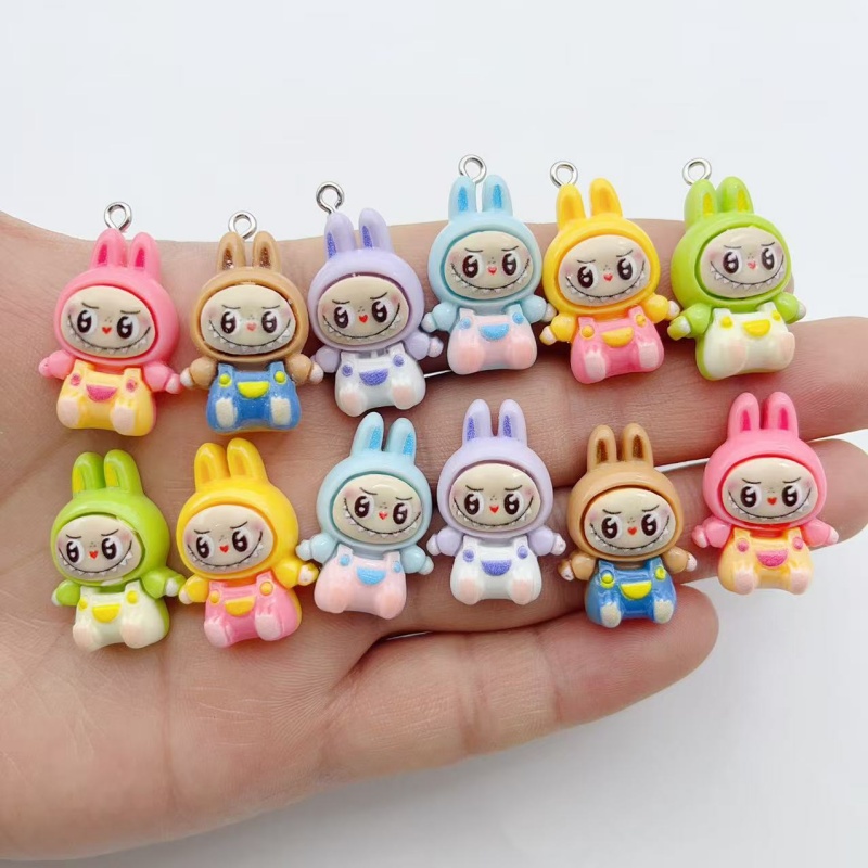 Earrings - 10Pcs Gantungan Resin Rumah Stroberi Kelinci