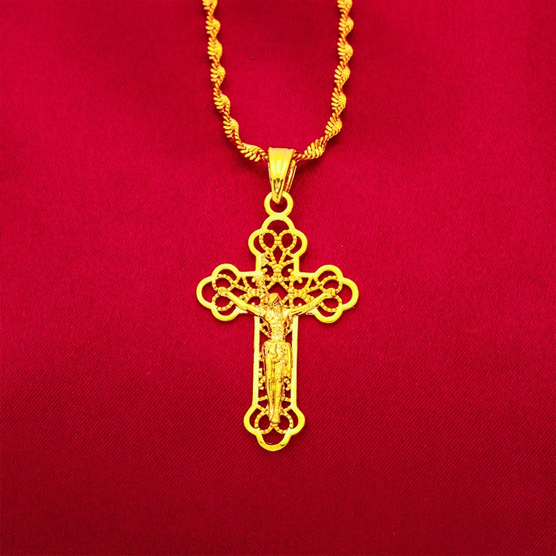 Cross Pendant Necklace Gold - Kalung salib emas asli 9999 24K