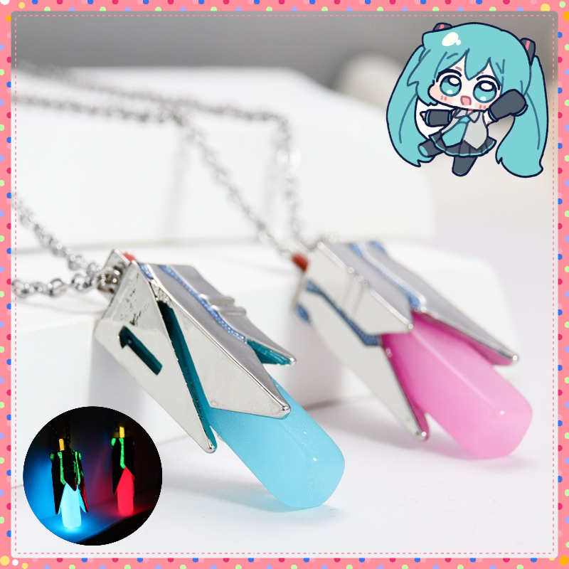 Anime Pendant Necklace - Kalung Anime Miku, Perhiasan Fluorescent Kartun,