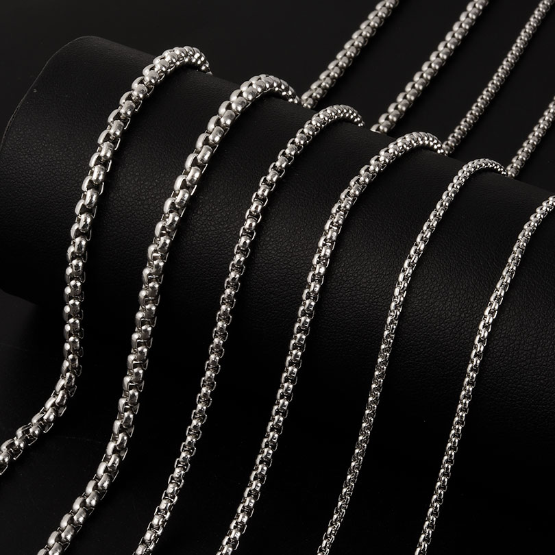 Cuban Link Chain 12Mm - Lebar 2/2.5/3/4Mm Warna Perak Kotak Baja