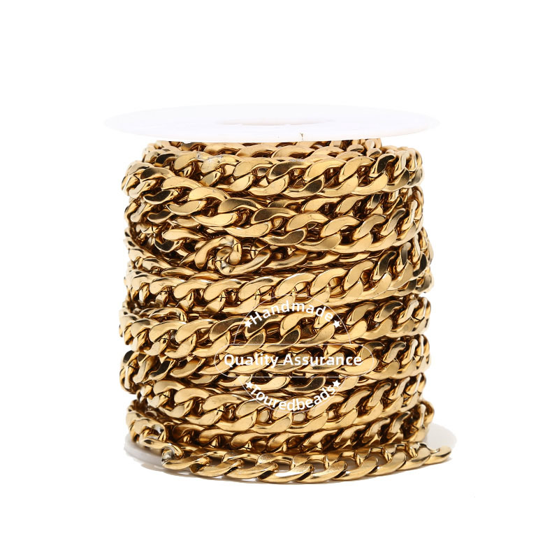 Cuban Link Chain 12Mm - 1M Gold Tone 12Mm Lebar Berat