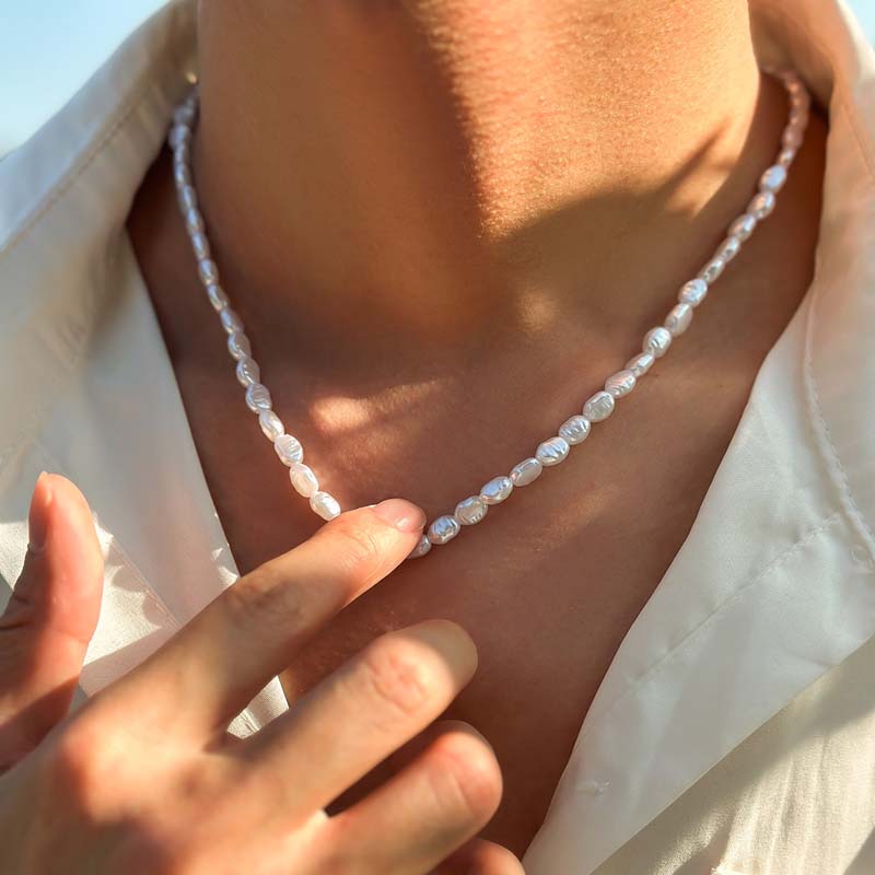 Pearl Choker Necklace Vintage - Kalung Choker mutiara imitasi wanita, perhiasan
