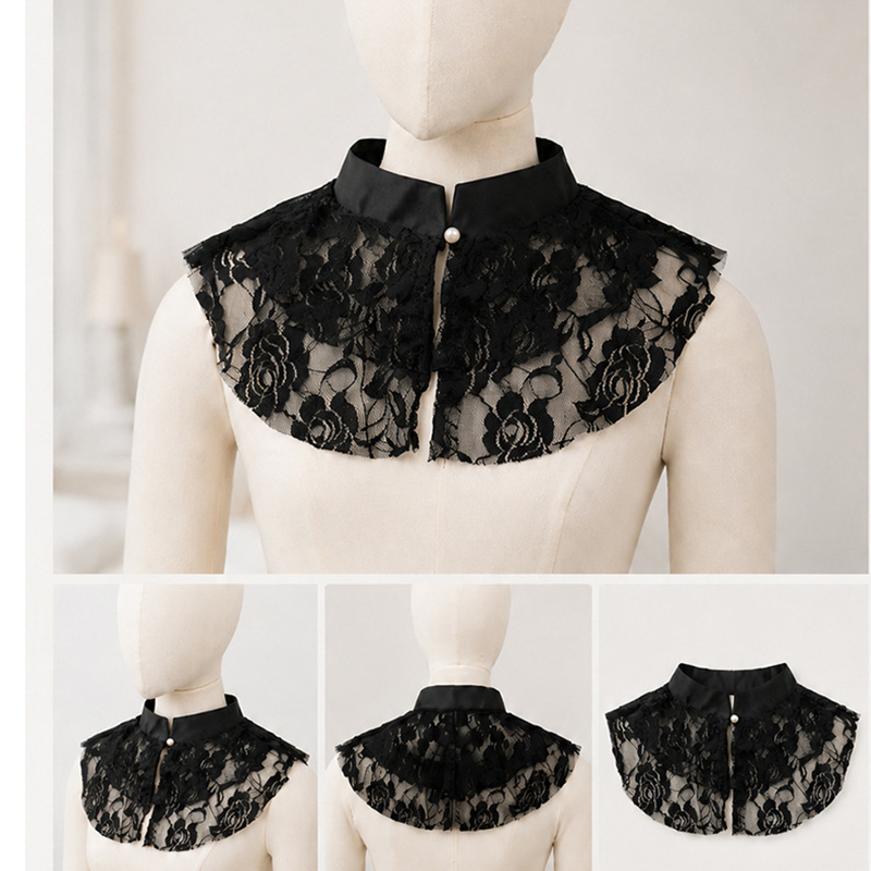 Necklaces - Kerah Palsu Berenda Bunga Elegan untuk