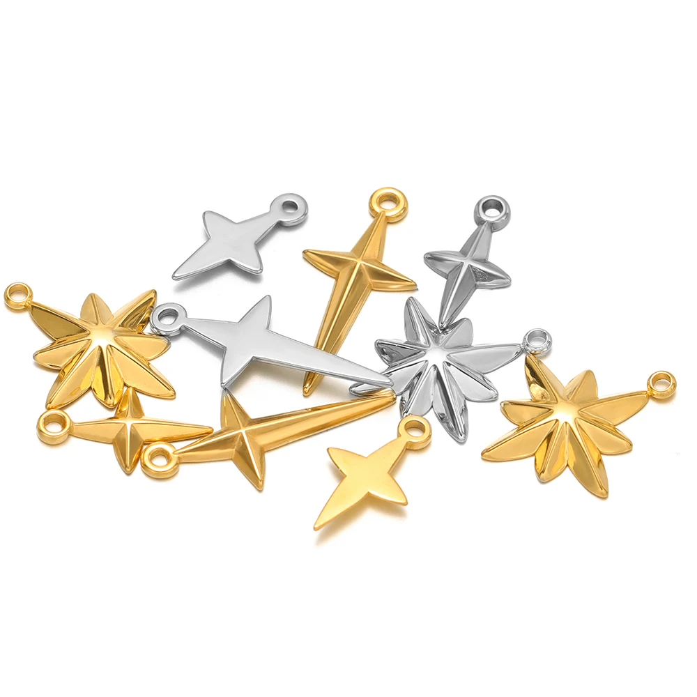 Cross Pendant Necklace Gold - 5 buah liontin kalung bandul bintang