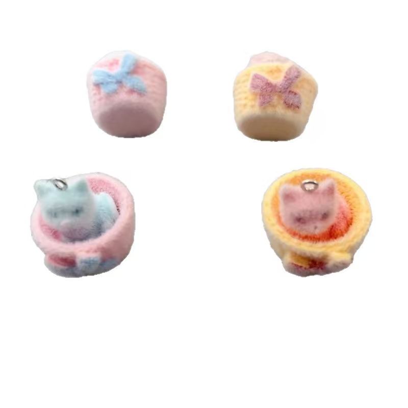 4 buah liontin kucing resin 3D - Earrings ulasan dan harga