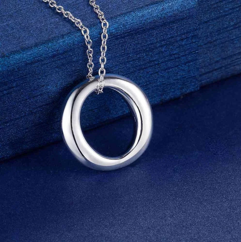 Kalung Liontin Bulat Sederhana - 925 Sterling Silver Chain Necklace Men ulasan dan harga