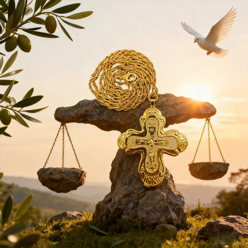 Salib Dada Ortodoks Baru 2026, - Cross Pendant Necklace Gold ulasan dan harga