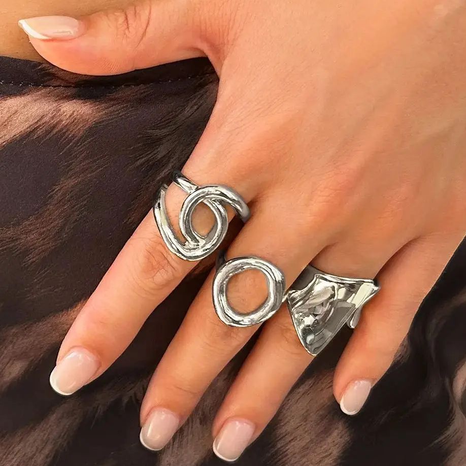 DIEZI cincin geometris Hollow  - Vintage Punk Knuckle Rings Set ulasan dan harga