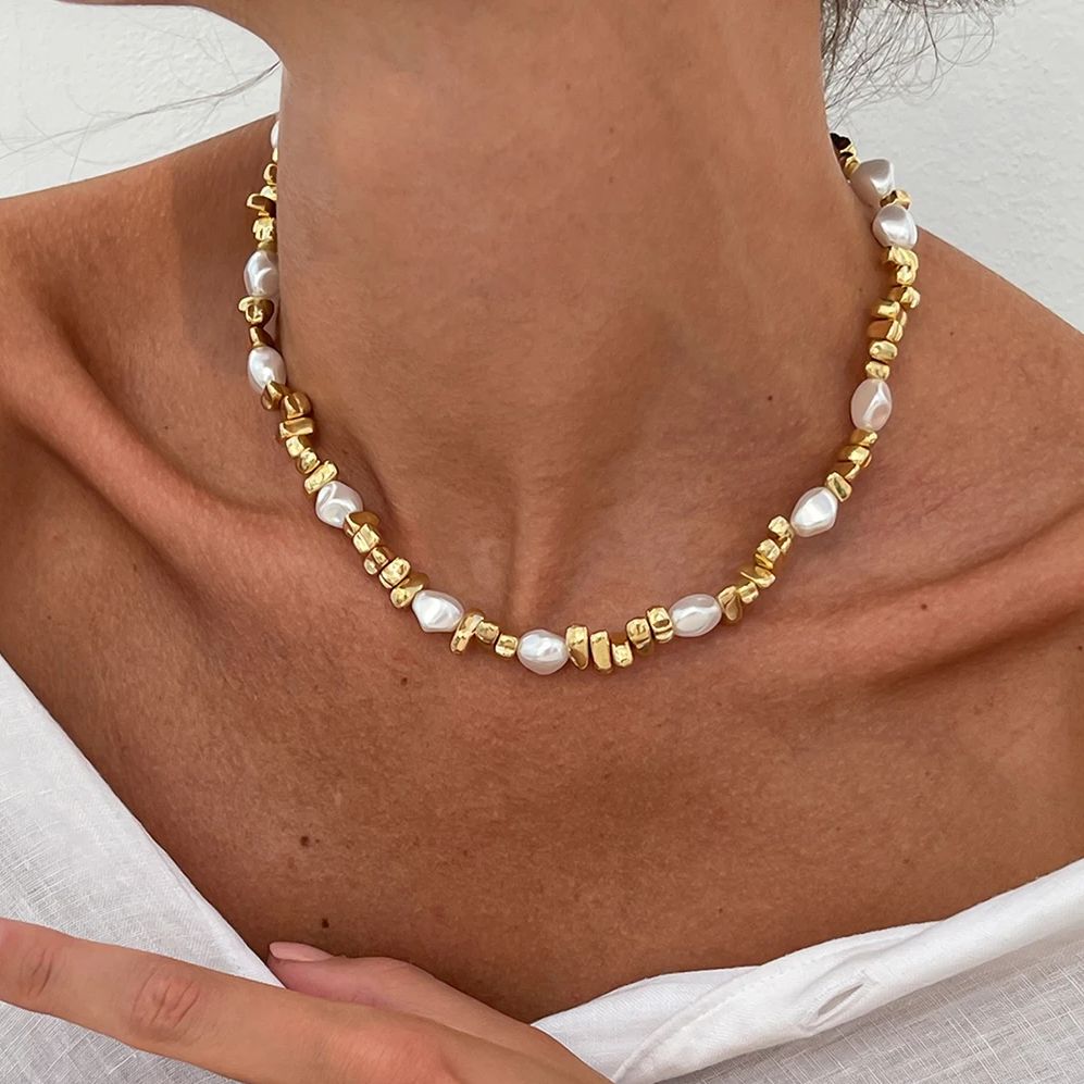 Kalung Choker Mutiara Imitasi  - Pearl Choker Necklace Vintage ulasan dan harga