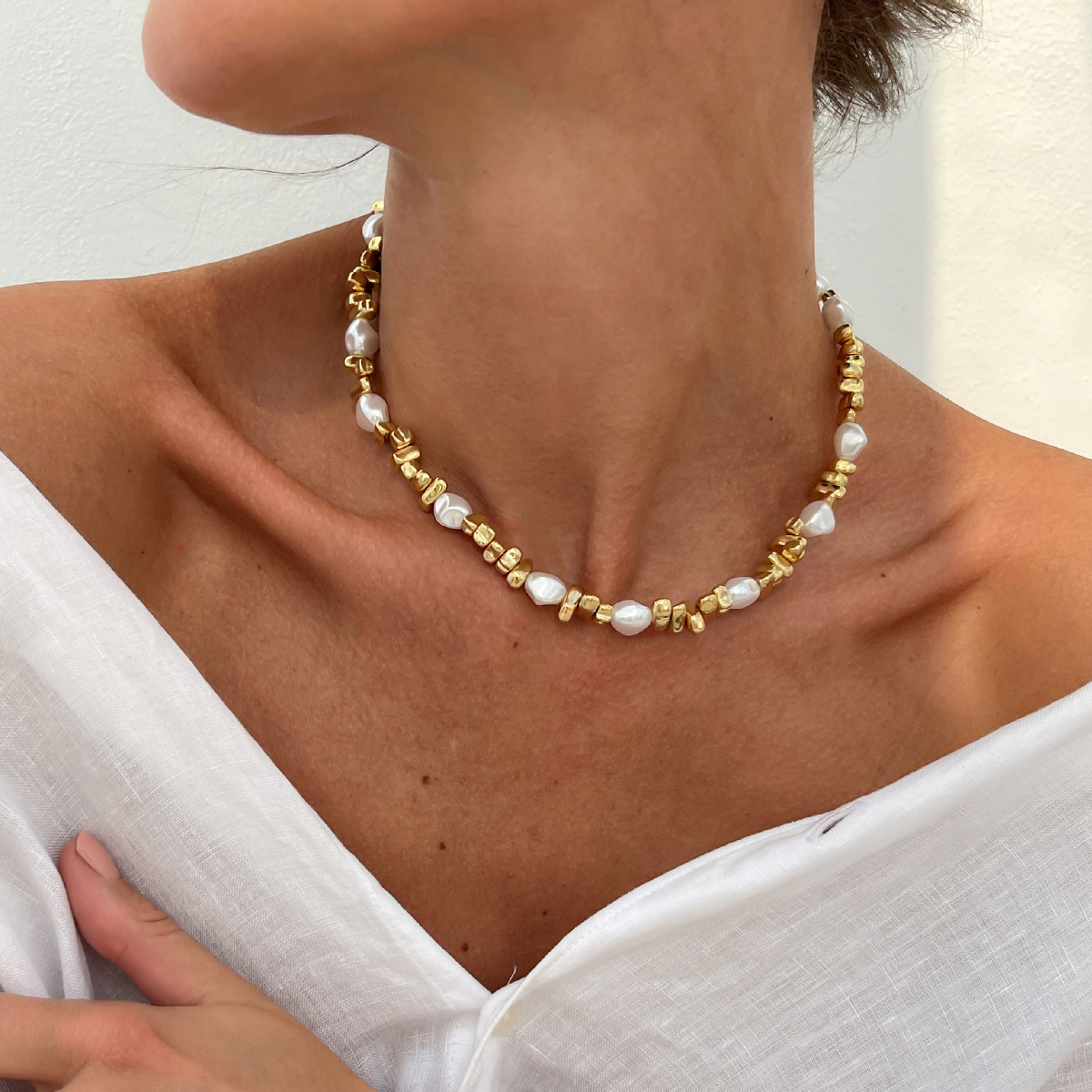Kalung Choker Mutiara Imitasi  - Pearl Choker Necklace Vintage ulasan dan harga