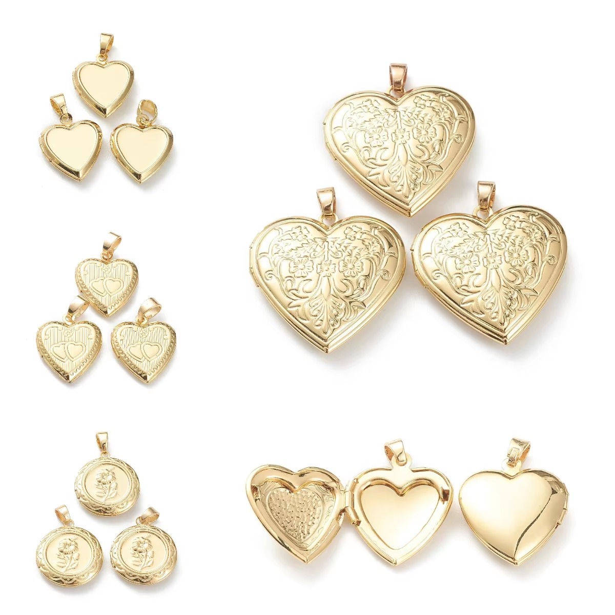 10 Buah Liontin Foto Bentuk Ha - Heart Locket Necklace Photo ulasan dan harga