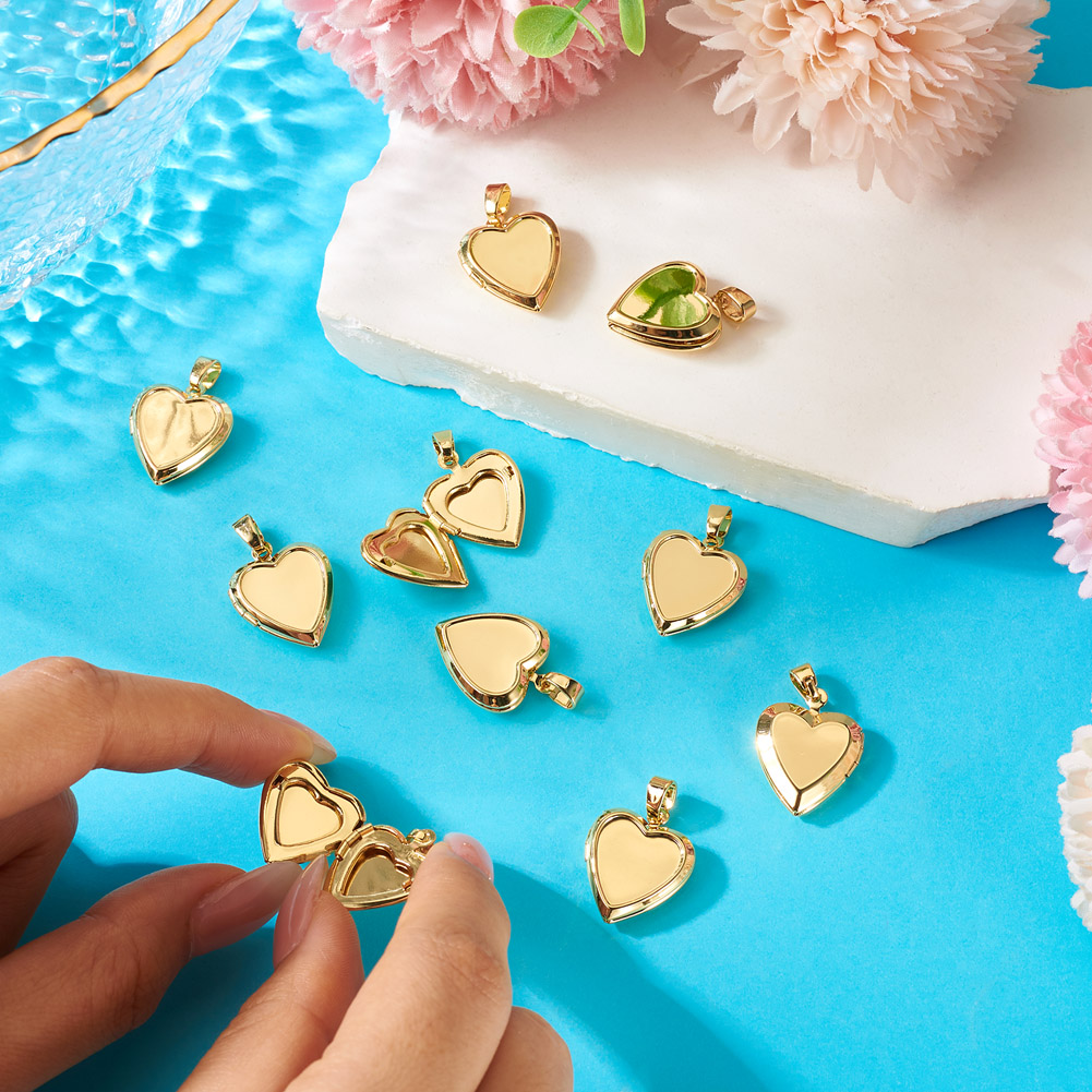 10 Buah Liontin Foto Bentuk Ha - Heart Locket Necklace Photo ulasan dan harga