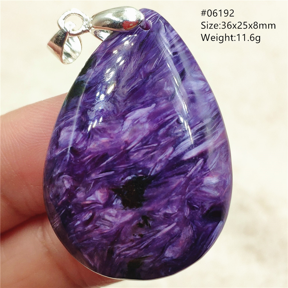 Charoite ungu alami liontin ba - 925 Sterling Silver Chain Necklace Men ulasan dan harga