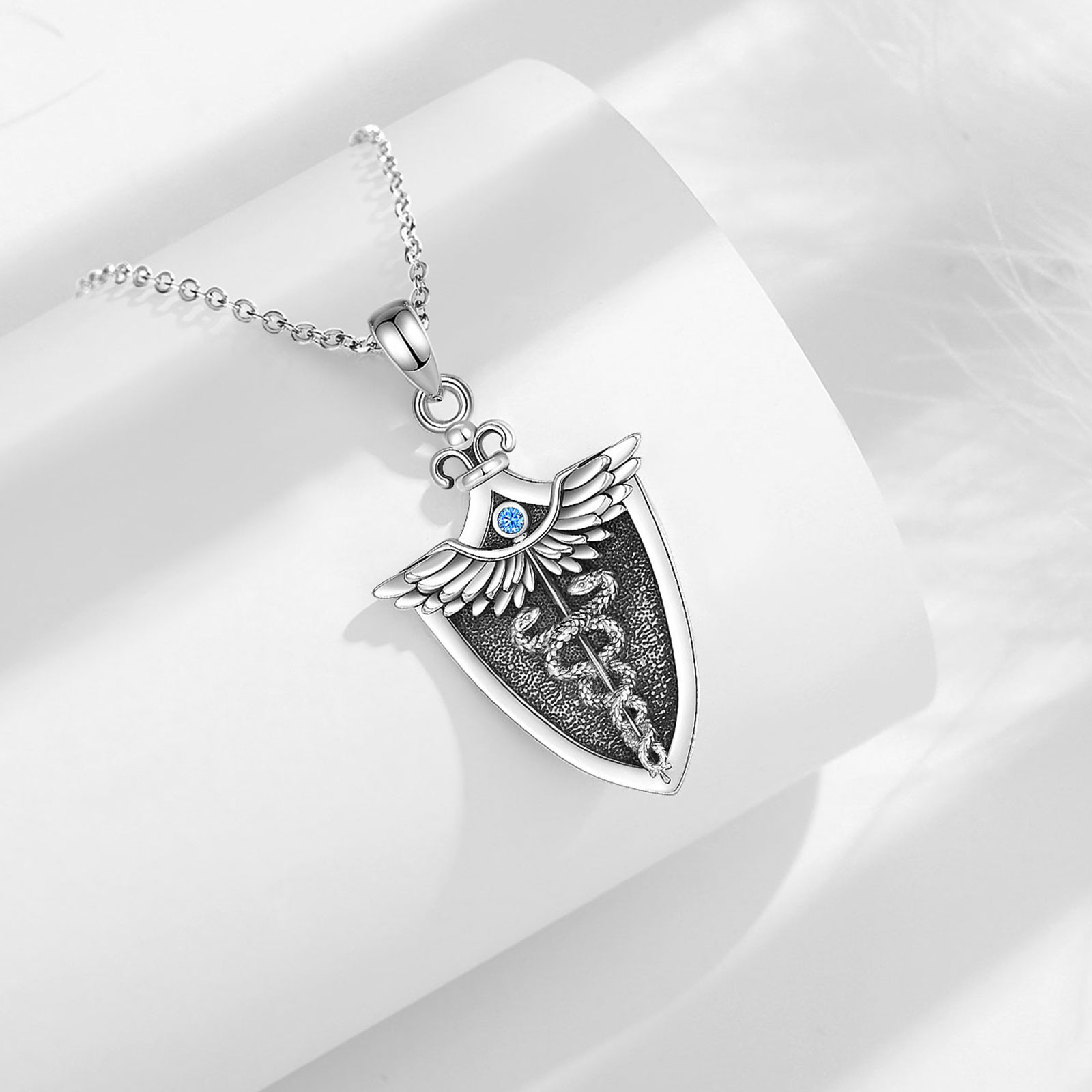 Eudora kalung Caduceus perak m - 925 Sterling Silver Chain Necklace Men ulasan dan harga