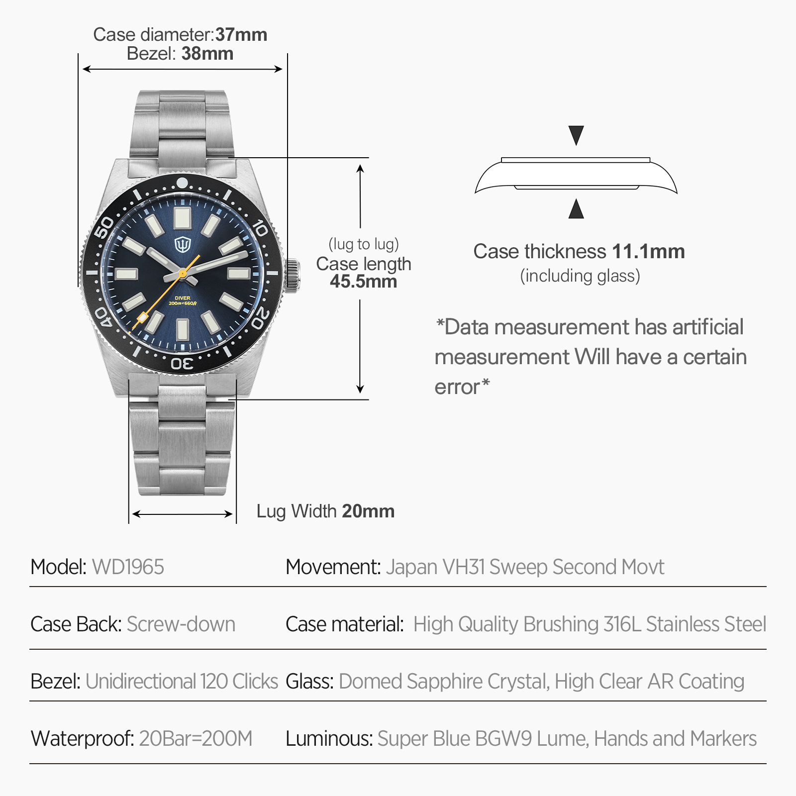 Jam Tangan Pria Watchdives 37M - Watch Accessories ulasan dan harga