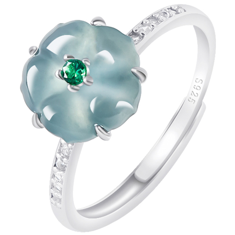Cincin Bunga Giok Burma Biru 9 - Rings ulasan dan harga