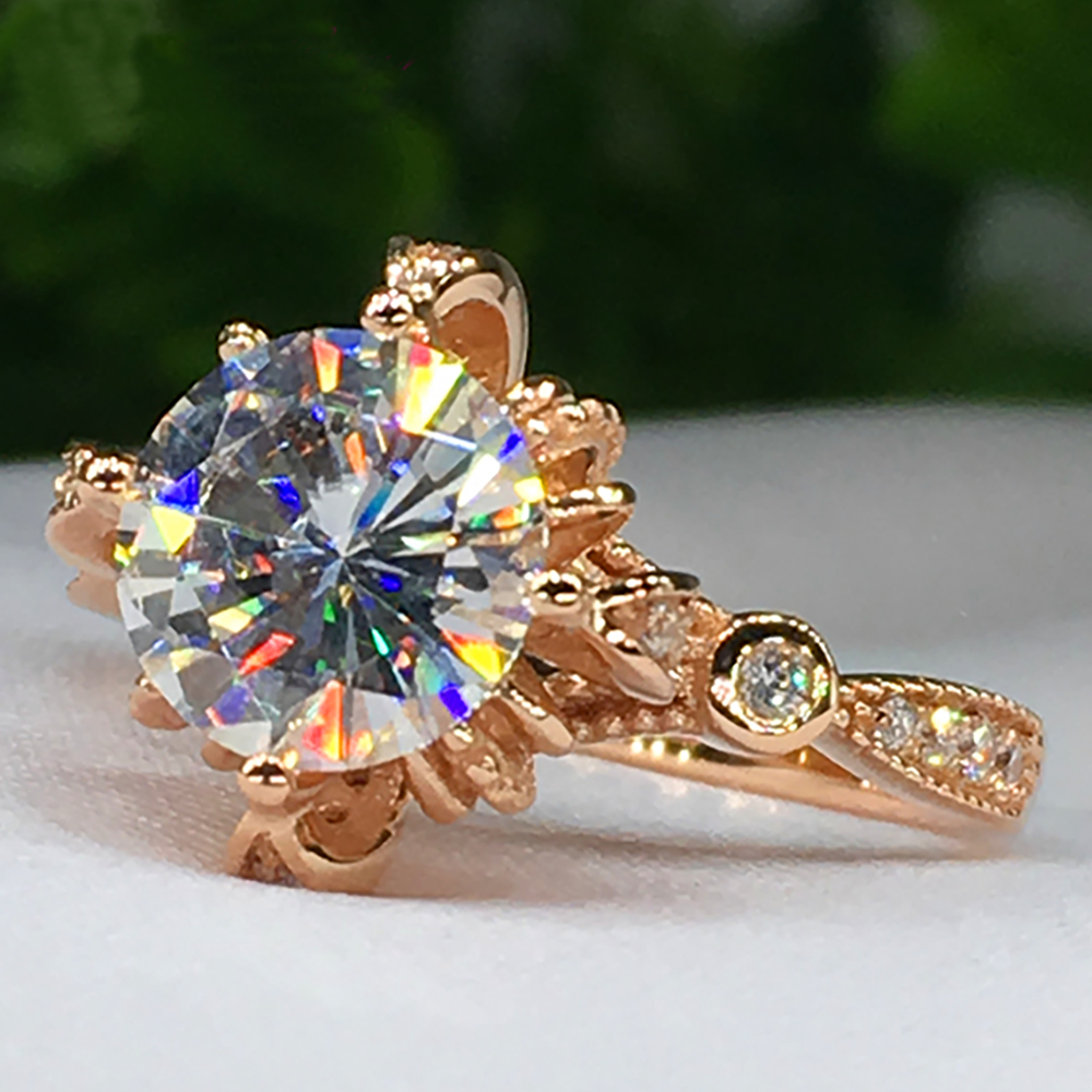 Cincin Pernikahan/Tunangan Wan - Moissanite Engagement Ring 1 Carat ulasan dan harga