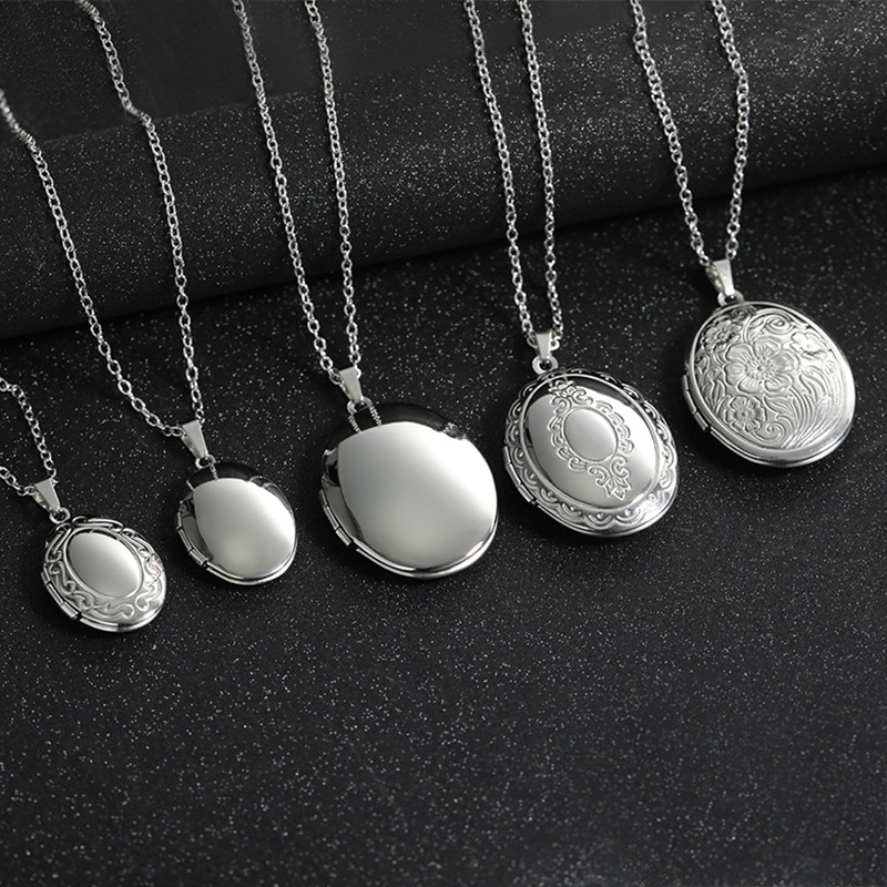 Kalung liontin oval persegi be - Heart Locket Necklace Photo ulasan dan harga