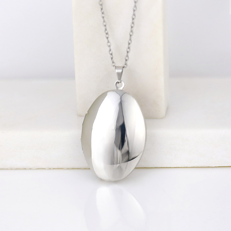 Kalung liontin oval persegi be - Heart Locket Necklace Photo ulasan dan harga