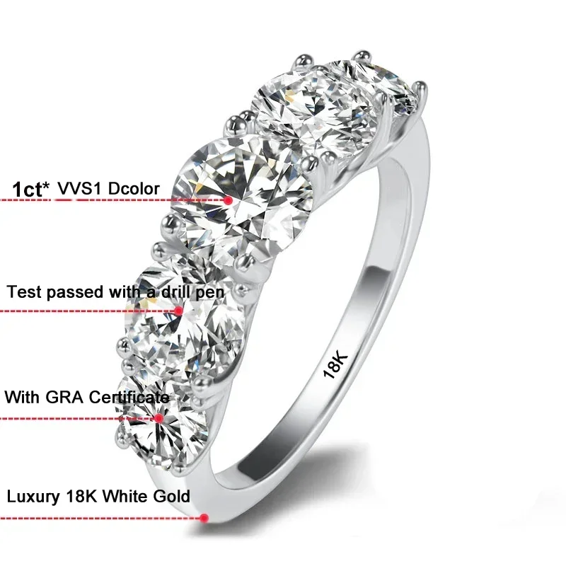 Cincin Kawin Emas Putih 18K Me - Moissanite Engagement Ring 1 Carat ulasan dan harga