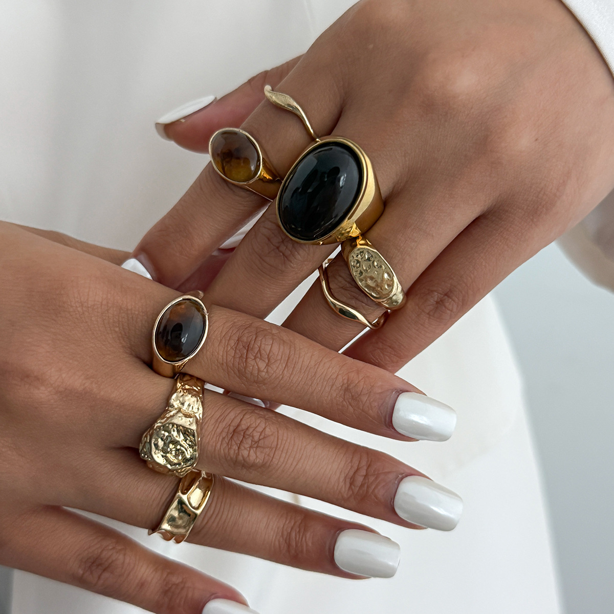 8Pcs/Set Cincin Jari Logam Vin - Vintage Punk Knuckle Rings Set ulasan dan harga