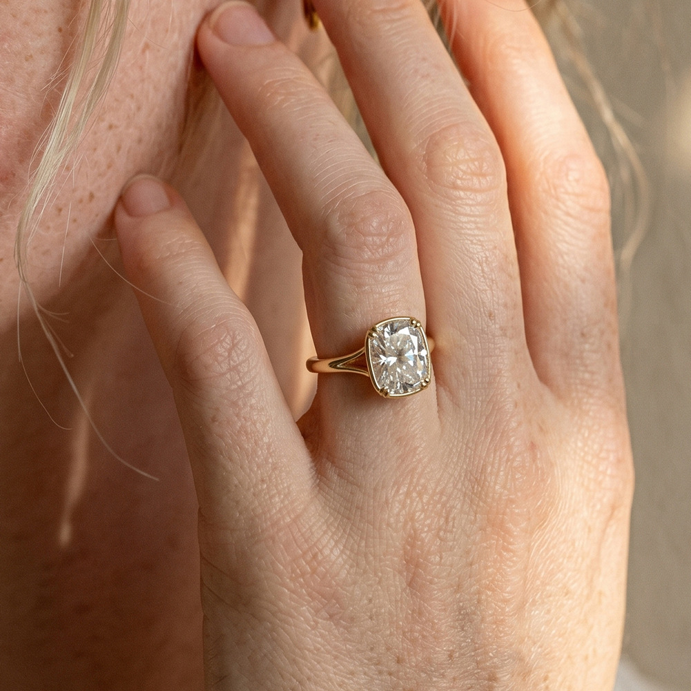 Cincin Moissanite Perak Sterli - Moissanite Engagement Ring 1 Carat ulasan dan harga