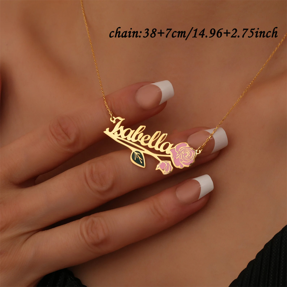 Kalung Nama Bunga Kelahiran Wa - Custom Name Necklace Stainless Steel ulasan dan harga