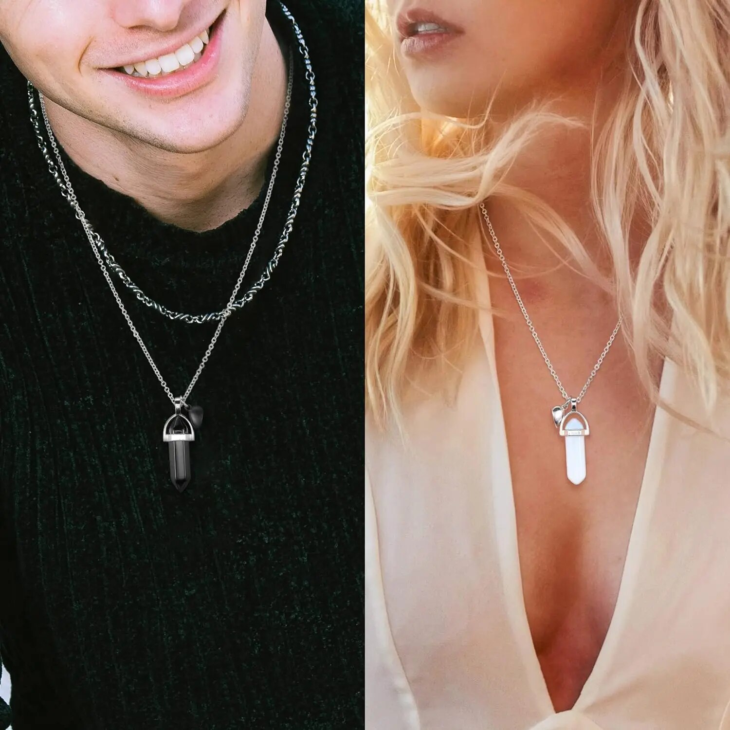 Kalung Persahabatan Kristal un - Magnetic Couple Matching Necklaces ulasan dan harga