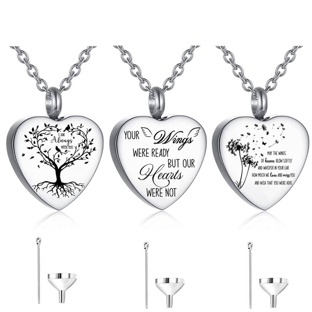Kalung Guci Baja Anti Karat 3  - Heart Locket Necklace Photo ulasan dan harga
